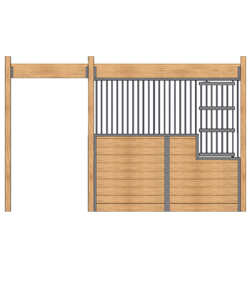 Welded Horse Stall Front - Large Feed Door